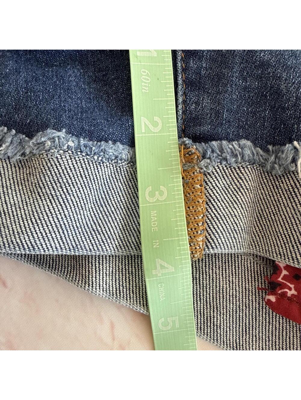 Judy Blue Cut Off Denim Jean Shorts Red Bandana Pockets L Large NWOT jb150162 - Picture 8 of 8